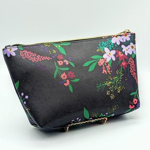 Trina Turk Black Floral Cosmetic Case - Picture 2 of 9